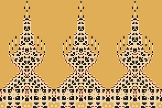 Classic Ikat Kurti Patternfolk Embroidery, Aztec Geometric Ornament Print. Design for Carpet, Wallpaper, Clothing, Wrapping, Fabric vector