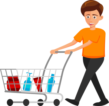 cartoon people shopping png