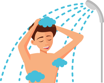 cartoon people shower png