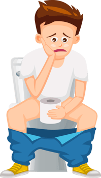 cartoon people sit in toilet png