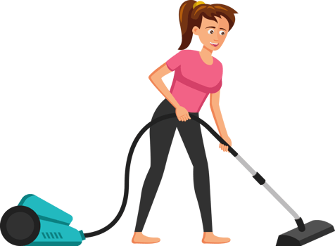 cartoon people clean house png