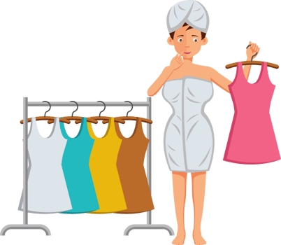 cartoon people get dress png