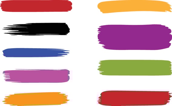 Colorful brush strokes art illustration, brush vector