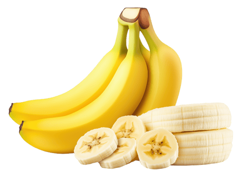 Fresh bananas and sliced fruit, ideal for snacks or smoothies png