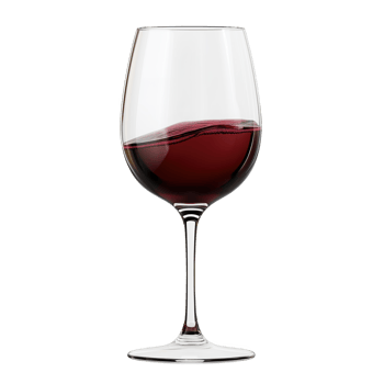 A captivating glass of rich red wine elegantly resting on a pristine white background png