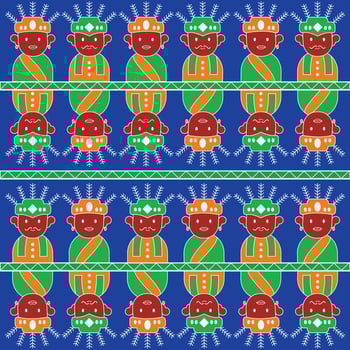 batik betawi jakarta pattern ondel-ondel vector