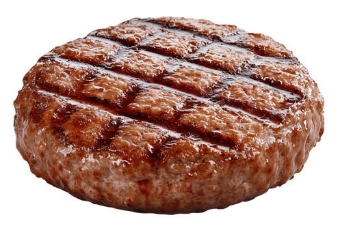 Sizzling grilled hamburger patty garnished to perfection for a summer barbecue delight png