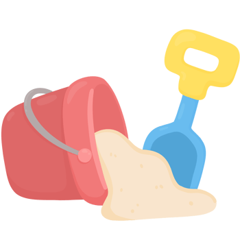 Sand bucket and scoop png