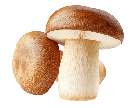 Fresh mushrooms showcased in a bright supermarket for healthy cooking options png