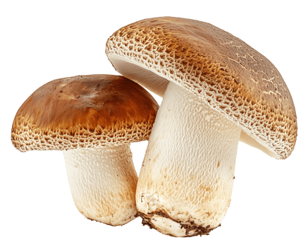 Masterful bisporus filtering two exquisite bolete mushrooms in a natural setting png