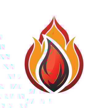 Fire flame mascot logo icon design illustration isolated against white background vector