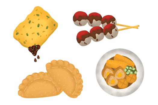 Indonesian Traditional Food Illustration Collection vector