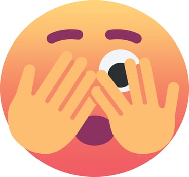 A yellow emoticion with hands covering his eyes vector