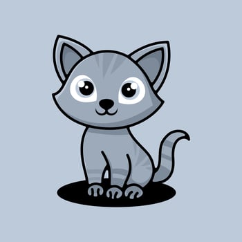 Cute Cartoon Cat Icon Illustration vector