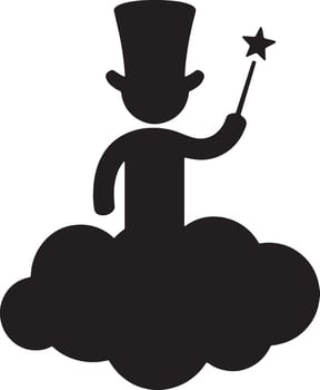 Enchanting Silhouette Magicians Showcase their Mystical Gestures vector