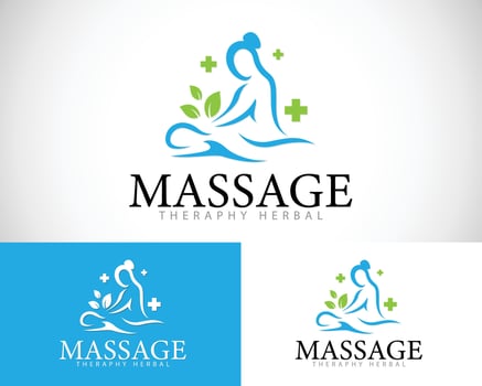 massage logo creative design concept nature health spa beauty vector