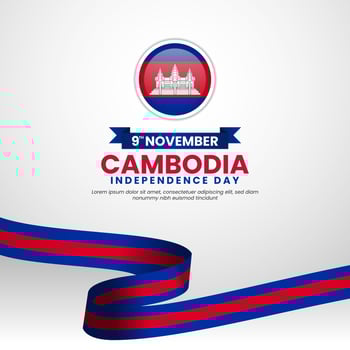 Cambodia Independence Day Banner Background Design. Suitable for greeting card, poster and banner vector