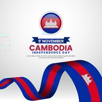 Cambodia Independence Day Banner Background Design. Suitable for greeting card, poster and banner vector