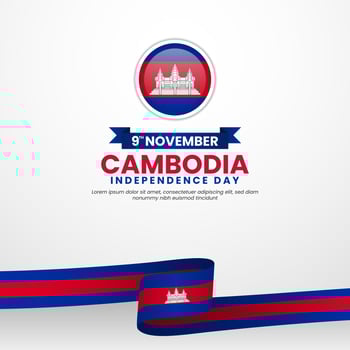 Cambodia Independence Day Banner Background Design. Suitable for greeting card, poster and banner vector