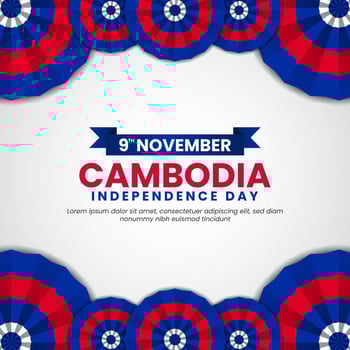 Cambodia Independence day with unique flag ornament banner Background Design and copy space area vector