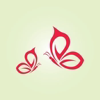 Two Butterfly trendy artwork gorgeous abstract illustration colorful useful design vector