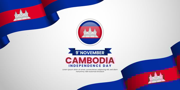 Cambodia Flag Waving Background. Cambodia Independence Day Design Illustration vector