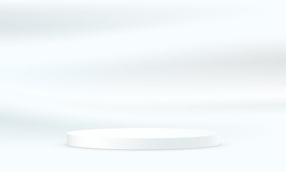 White background 3d with podium. White soft satin smooth fabric background. Space for selling products on the website. illustration. vector