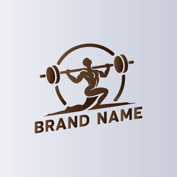 A logo for a gym or fitness center brown vector