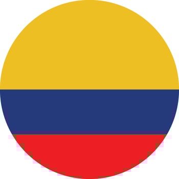 Flag of Columbia. Colombia flag in circle shape. Columbia national flag icon. vector