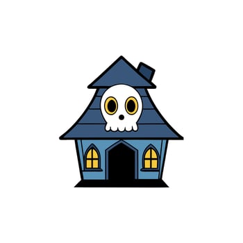 Creepy ghost in dark haunted house. Halloween concept. vector