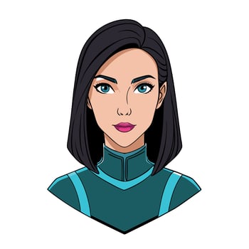 Cyberpunk style portrait of beautiful young woman portrait vector