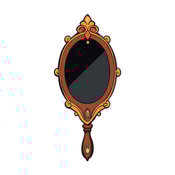 Decorative vintage mirror on a dark background. Horror concept. vector