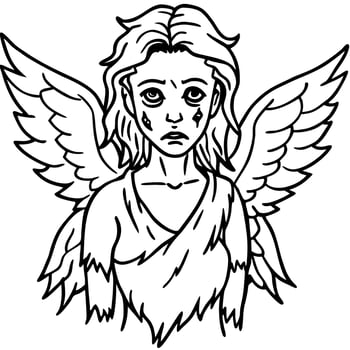 Angel coloring pages free printable coloring pages vector