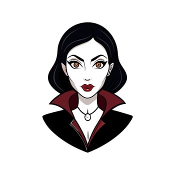 Fashion portrait of a vampire woman with beautiful dark make-up on a black background vector