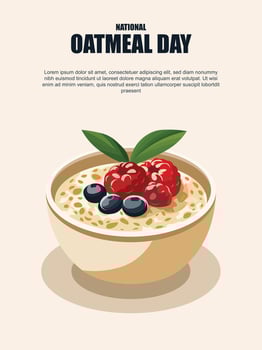 National Oatmeal Day background. vector