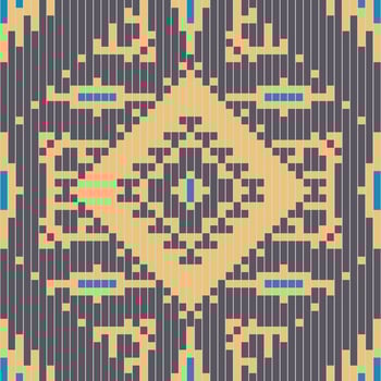 Folklore Geometric Islamic Patternfolk Embroidery, Aztec Geometric Ornament Print. Design for Carpet, Wallpaper, Clothing, Wrapping, Fabric vector
