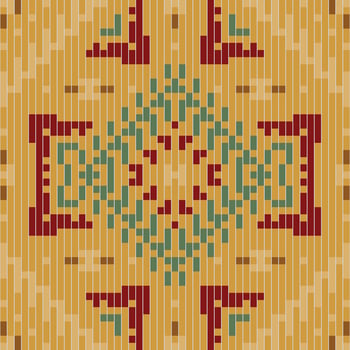 Aztec Pixel Islamic Art Geometric Patternfolk Embroidery, Aztec Geometric Ornament Print. Design for Carpet, Wallpaper, Clothing, Wrapping, Fabric vector