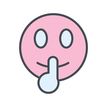 Shushing Face Icon Design vector