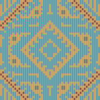 Mexican Traditional Ikat Patternfolk Embroidery, Aztec Geometric Ornament Print. Design for Carpet, Wallpaper, Clothing, Wrapping, Fabric vector