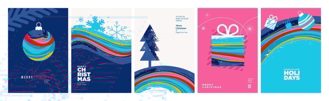 Merry Christmas and Happy New Year Greeting Cards. illustration concepts for background, greeting card, party invitation card, website banner, social media banner, marketing material. vector