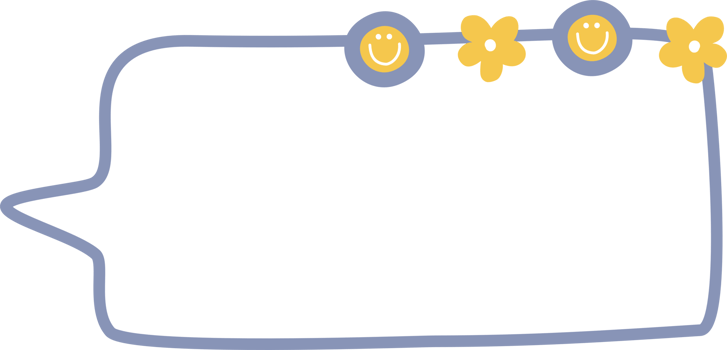 Cute hand draw blue and yellow color speech bubble balloon icon sticker memo keyword planner text box banner png