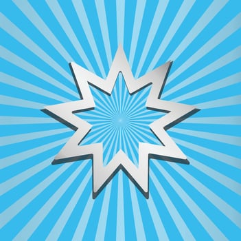 Bahai, religious icon. illustration, flat design. Icon of Bahai Nine pointed star symbol. illustration. vector