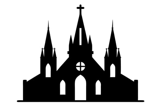 Church silhouette illustration vector
