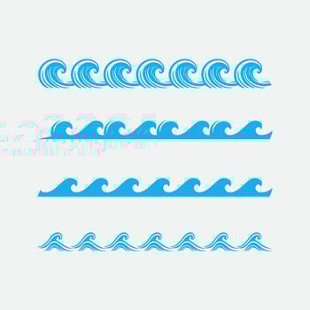 wave and water Isolated round shape logo Blue color Sea, ocean, river surface vector