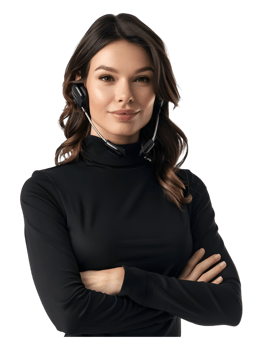 Call center agent with headset png