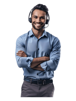 A man wearing headphones and smiling png