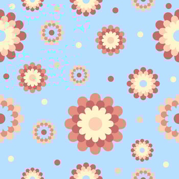 A pattern with flowers on a blue background vector