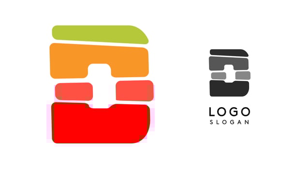 Bright colorful letter D, layers blocks like sandwich, stone balancing or rock stacking. Modern cartoon monogram for kid joyful book, fun logo. illustration vector