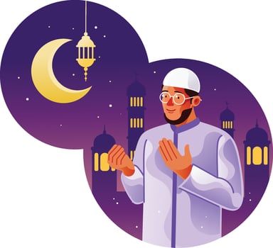 Praying on Ramadan vector