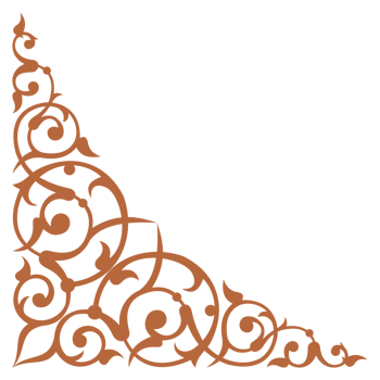Ornamental design pattern on frame corner border, suitable for calligraphy, invitation card, frame decoration png